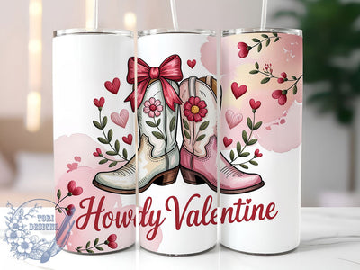 Howdy Valentine Cowboy Tumbler, Western Love Wrap, Cowboy Valentine Cup, 20oz Sublimation Wrap, Stylish Western Design Tumbler, Artistic Cowboy Heart Cup, Rustic Love Theme Wrap Sublimation ToriDesigns 
