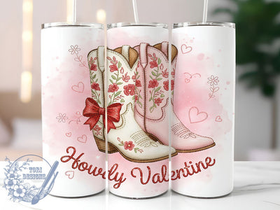 Howdy Valentine Cowboy Tumbler, Western Love Wrap, Cowboy Valentine Cup, 20oz Sublimation Wrap, Stylish Western Design Tumbler, Artistic Cowboy Heart Cup, Rustic Love Theme Wrap Sublimation ToriDesigns 