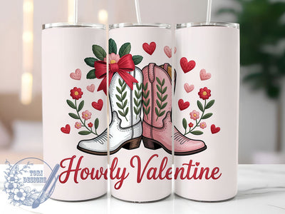 Howdy Valentine Cowboy Tumbler, Western Love Wrap, Cowboy Valentine Cup, 20oz Sublimation Wrap, Stylish Western Design Tumbler, Artistic Cowboy Heart Cup, Rustic Love Theme Wrap Sublimation ToriDesigns 