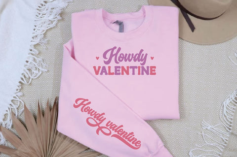 Howdy valentine SVG Design, Valentine's Day Sleeve SVG SVG Regulrcrative 