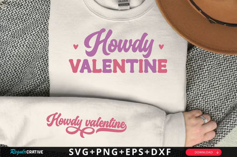Howdy valentine SVG Design, Valentine's Day Sleeve SVG SVG Regulrcrative 