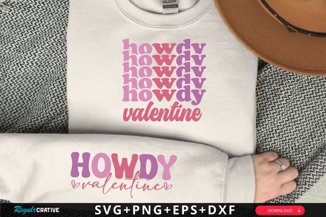 Howdy valentine SVG Design, Valentine's Day Sleeve SVG SVG Regulrcrative 