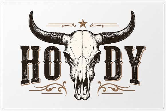 Howdy Western Buffalo Skull Sublimation PNG SVG BillahCrafts 