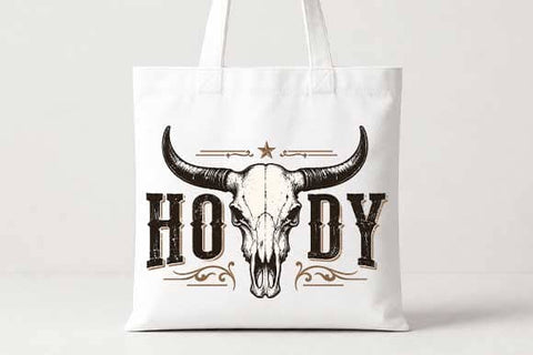 Howdy Western Buffalo Skull Sublimation PNG SVG BillahCrafts 