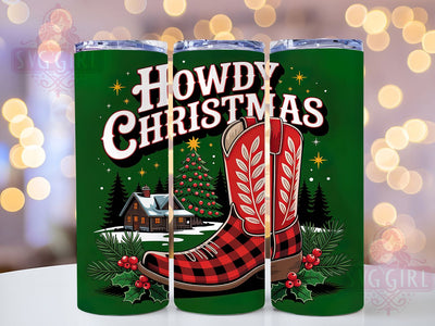 Howdy Western Christmas Tumbler, Howdy Holiday Design, Cowboy Christmas Art, 20Oz Sublimation, Western Tumbler Wrap, Rustic Christmas Theme, Festive Western Printable Sublimation SvggirlplusArt 
