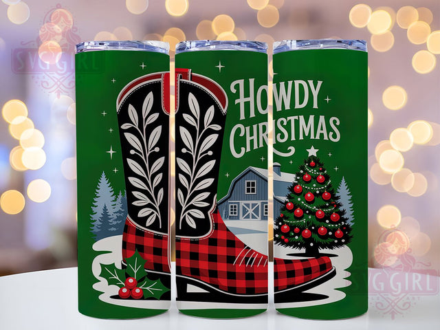 Howdy Western Christmas Tumbler, Howdy Holiday Design, Cowboy Christmas Art, 20Oz Sublimation, Western Tumbler Wrap, Rustic Christmas Theme, Festive Western Printable Sublimation SvggirlplusArt 