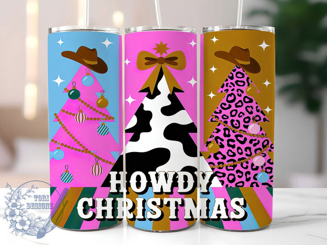 Howdy Western Christmas Tumbler, Western Cowboy Wrap, Country Holiday Mug Design, Sublimation Wrap, Rustic Christmas Drinkware, Western Gift Idea, Festive Cowboy Cup Sublimation ToriDesigns 