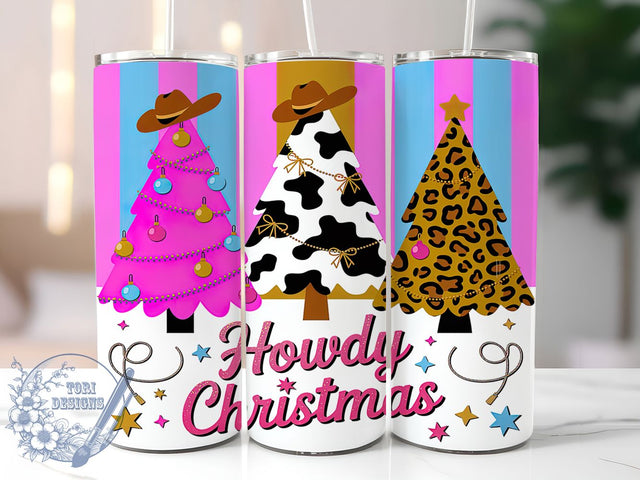 Howdy Western Christmas Tumbler, Western Cowboy Wrap, Country Holiday Mug Design, Sublimation Wrap, Rustic Christmas Drinkware, Western Gift Idea, Festive Cowboy Cup Sublimation ToriDesigns 