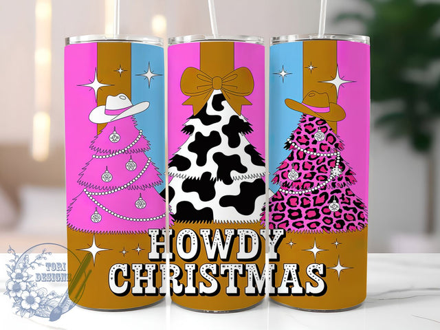Howdy Western Christmas Tumbler, Western Cowboy Wrap, Country Holiday Mug Design, Sublimation Wrap, Rustic Christmas Drinkware, Western Gift Idea, Festive Cowboy Cup Sublimation ToriDesigns 