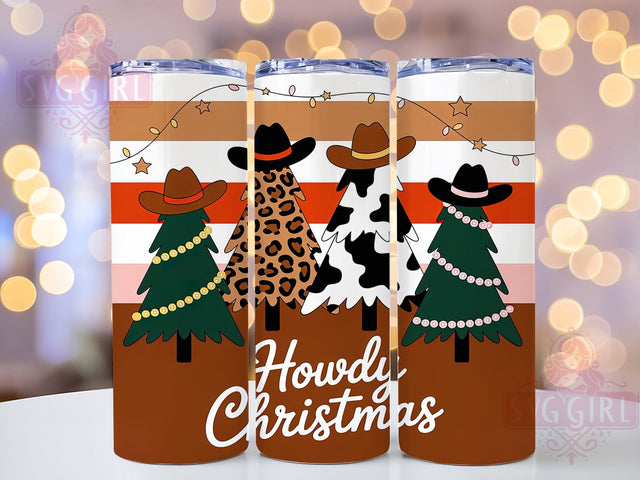 Howdy Western Christmas Tumbler, Western Cowboy Wrap, Country Holiday Mug Design, Sublimation Wrap, Rustic Drinkware, Festive Western Gift, Sparkly Christmas Cup Sublimation SvggirlplusArt 