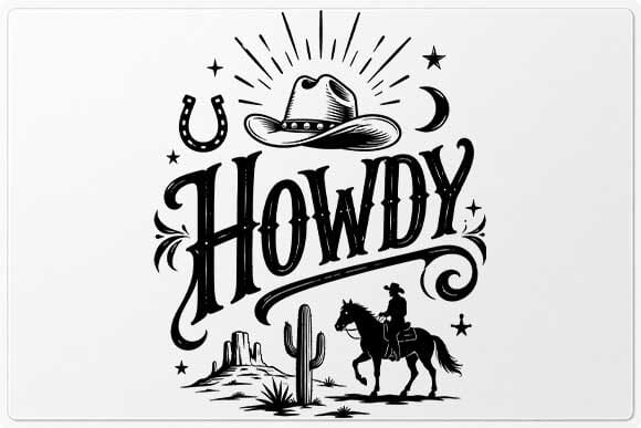 Howdy Western Cowboy Sublimation PNG SVG BillahCrafts 