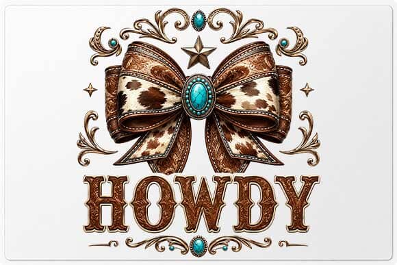 Howdy Western Leopard Bow Cowgirl Sublimation PNG SVG BillahCrafts 