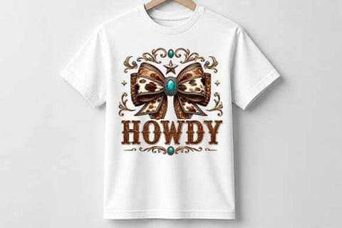 Howdy Western Leopard Bow Cowgirl Sublimation PNG SVG BillahCrafts 