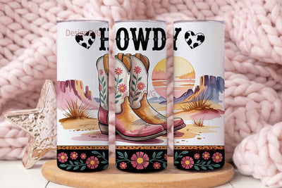 Howdy Western Tumbler Wrap Sublimation DesignSVG 