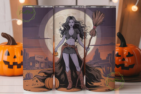 Howdy Witch 20oz Tumbler Wrap Sublimation PixelChick 