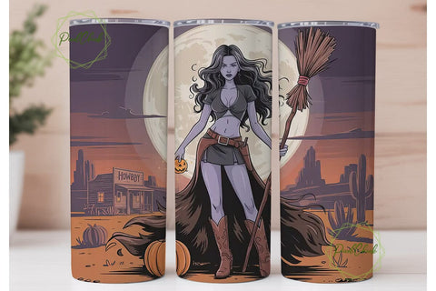 Howdy Witch 20oz Tumbler Wrap Sublimation PixelChick 