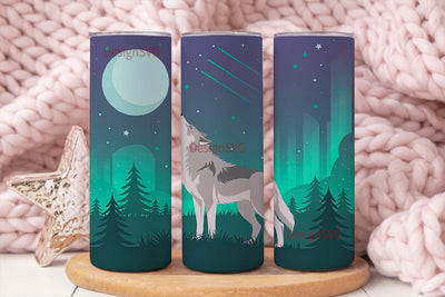Howling Wolf 20oz Tumbler Wrap Sublimation DesignSVG 