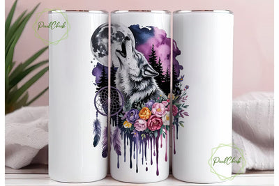 Howling Wolf Dreamcatcher 20oz Tumbler Sublimation PixelChick 