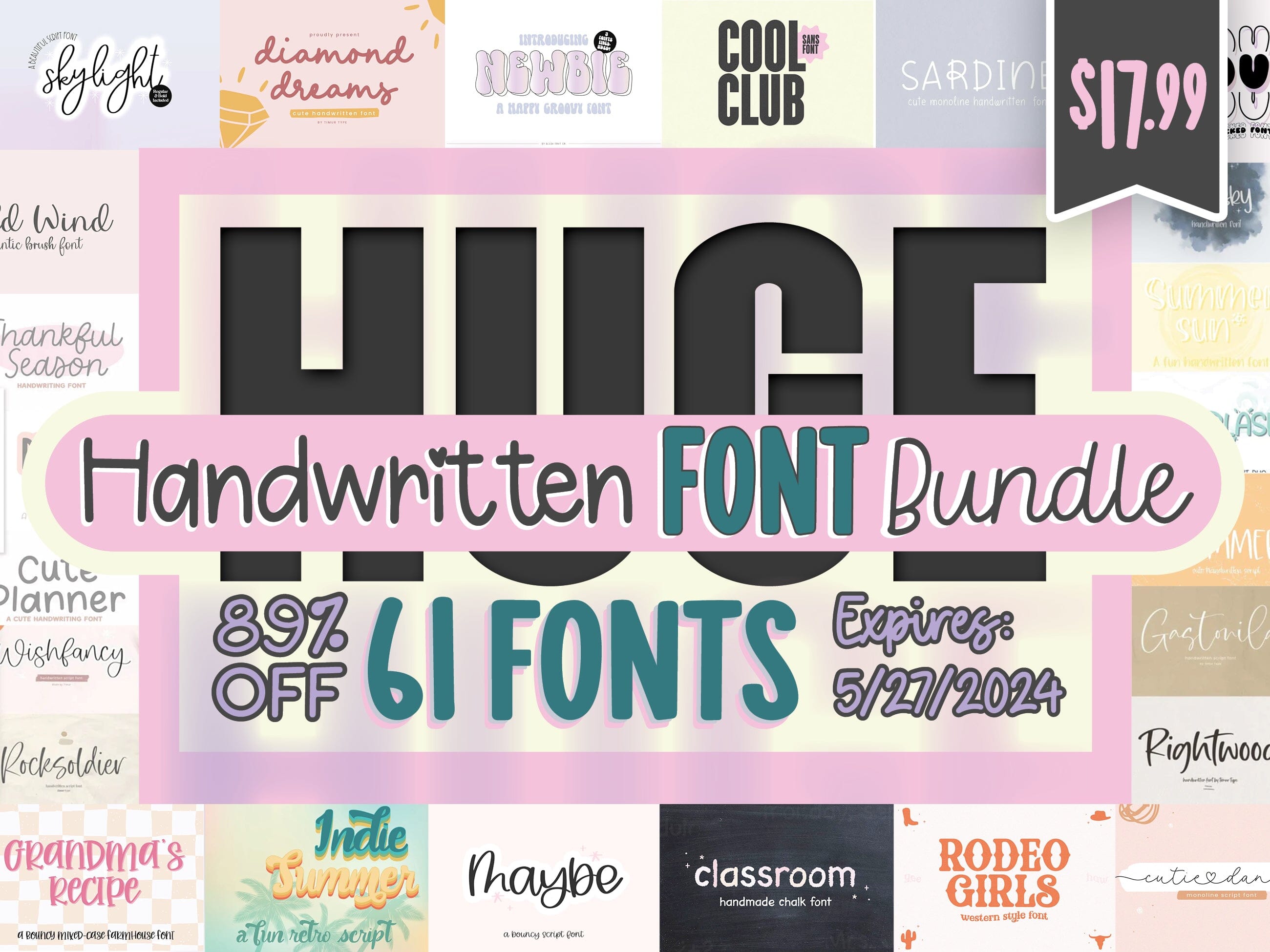 Huge Handwritten Font Bundle - So Fontsy