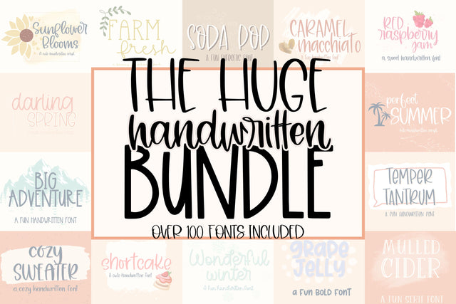 Huge Handwritten Font Bundle for Cricut, Cursive Handwriting Fonts Font Designing Digitals 