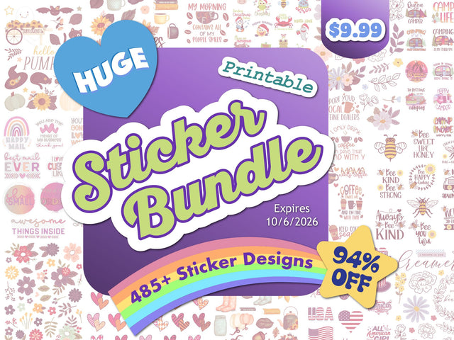 Huge Printable Sticker Bundle [Reg $170] 94% off Bundle So Fontsy Design Shop 