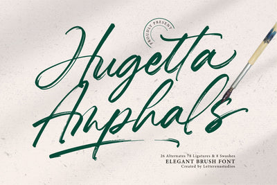 Hugetta Amphals - Elegant Brush Font Font Letterena Studios 