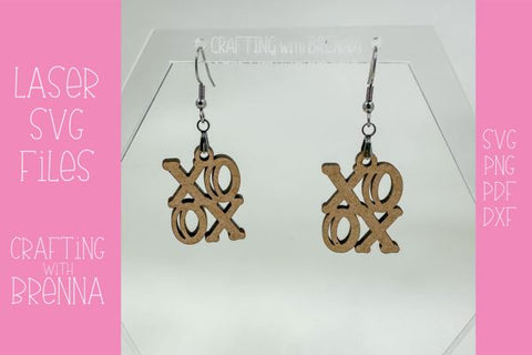 Hugs and Kisses Valentine Earring Laser SVG File SVG Crafting With Brenna 