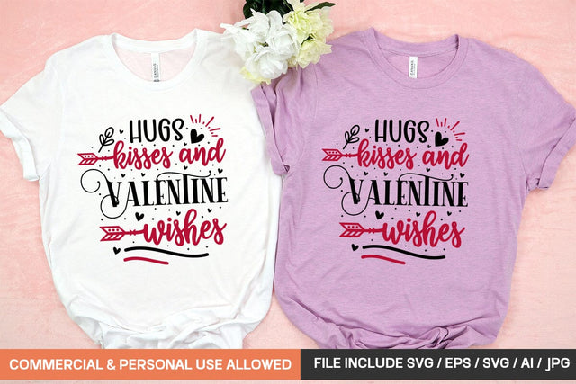 Hugs Kisses And Valentine Wishes Svg Design SVG designmaster24 