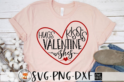 Hugs, Kisses, and Valentine Wishes SVG | Valentine's Day SVG SVG RedFoxDesignsUS 