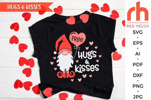 Hugs & Kisses SVG, Layered Valentine's Day Door Sign DXF SVG RedHelgaArt 