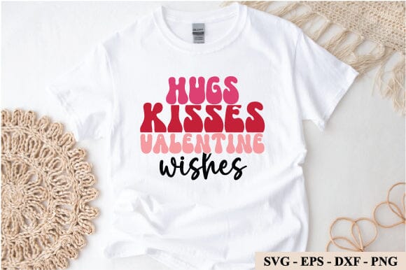 Hugs Kisses Valentine Wishes Retro Svg Design So Fontsy