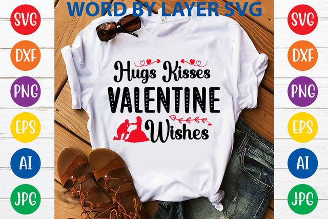Hugs Kisses Valentine Wishes SVG DESIGN SVG Rafiqul20606 