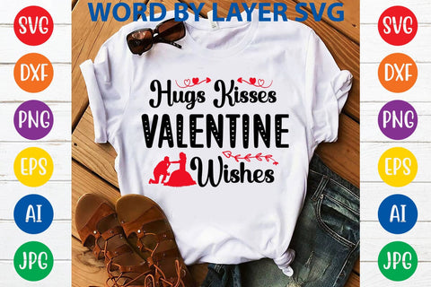 Hugs Kisses Valentine Wishes SVG DESIGN SVG Rafiqul20606 