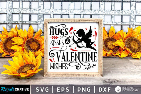 Hugs kisses & valentine wishes SVG design SVG Regulrcrative 