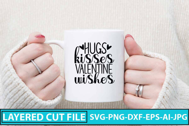 Hugs Kisses Valentine Wishes SVG Design SVG Syaman 