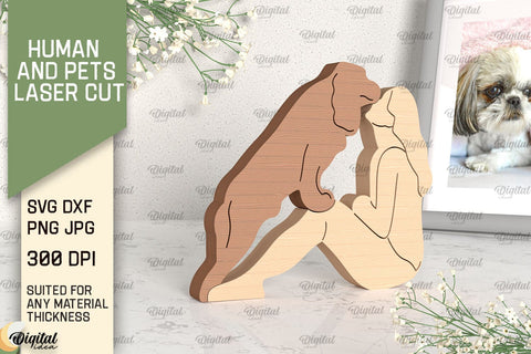 Human and Pets Laser Cut Bundle. Wooden Figurines SVG SVG Evgenyia Guschina 