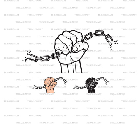 Human Hand and Breaking Chain SVG TribaliumArtSF 