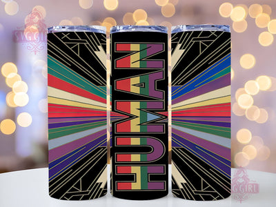 Human LGBT 20oz Tumbler Wrap Sublimation Design, Straight Tapered Tumbler Wrap, LGBT Pride Tumbler Png, Instant Digital Download Sublimation SvggirlplusArt 