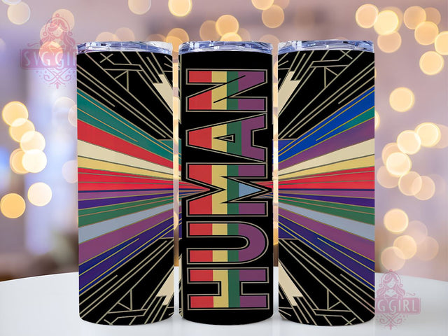 Human LGBT 20oz Tumbler Wrap Sublimation Design, Straight Tapered Tumbler Wrap, LGBT Pride Tumbler Png, Instant Digital Download Sublimation SvggirlplusArt 