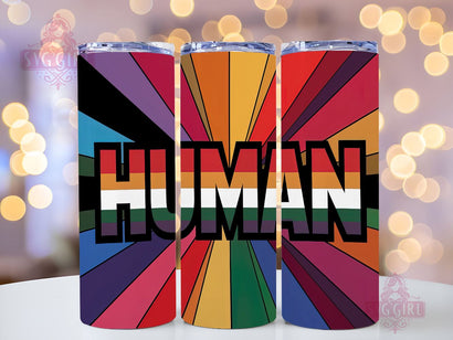 Human LGBT 20oz Tumbler Wrap Sublimation Design, Straight Tapered Tumbler Wrap, LGBT Pride Tumbler Png, Instant Digital Download Sublimation SvggirlplusArt 