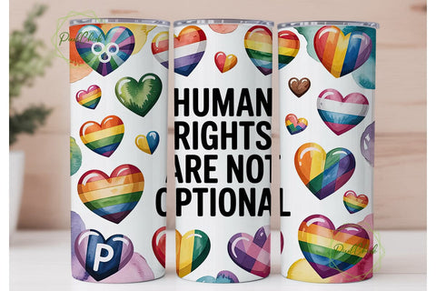 Human Rights Pride 20oz Tumbler Wrap Sublimation PixelChick 