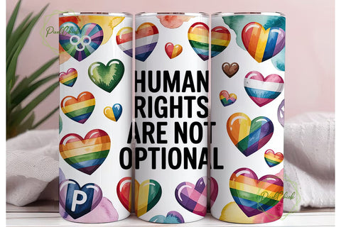 Human Rights Pride 20oz Tumbler Wrap Sublimation PixelChick 