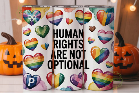 Human Rights Pride 20oz Tumbler Wrap Sublimation PixelChick 