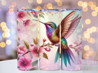 Humming Bird Flowers 20oz Tumbler Wrap Sublimation Design, Straight Tapered Tumbler Wrap, Humming Tumbler Png, Instant Digital Download Sublimation SvggirlplusArt 