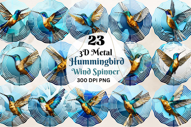 Hummingbird 3D Metal Wind Spinner Sublimation Bundle Sublimation Regulrcrative 