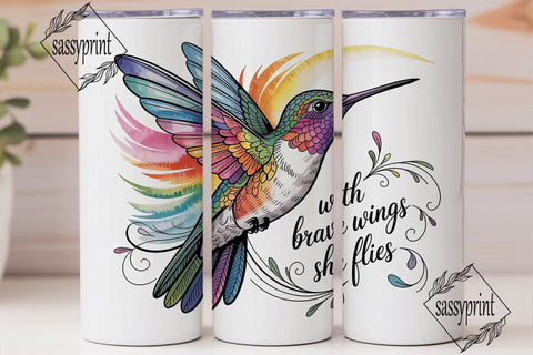 Hummingbird Brave Wings 20oz Tumbler Sublimation sassyprint 
