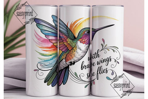 Hummingbird Brave Wings 20oz Tumbler Sublimation sassyprint 