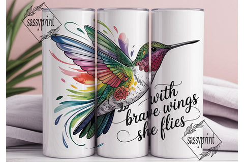 Hummingbird Brave Wings 20oz Tumbler Sublimation sassyprint 