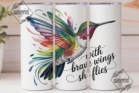 Hummingbird Brave Wings 20oz Tumbler Sublimation sassyprint 