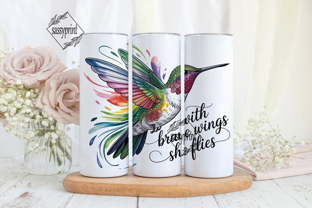 Hummingbird Brave Wings 20oz Tumbler Sublimation sassyprint 